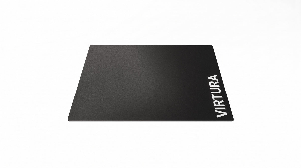 V-BLACK glass mousepad - front view