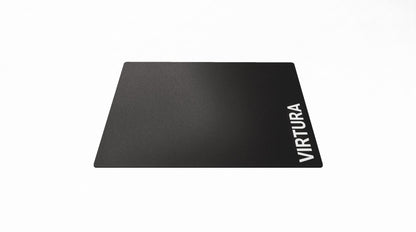 V-BLACK glass mousepad - front view